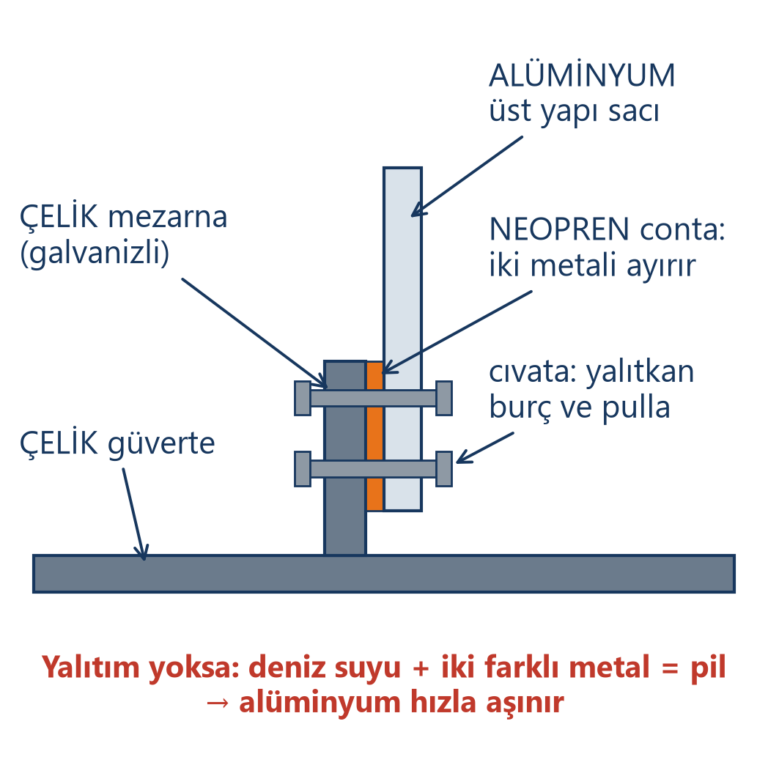 Çelik ile alüminyumun yalıtılarak birleştirilmesi