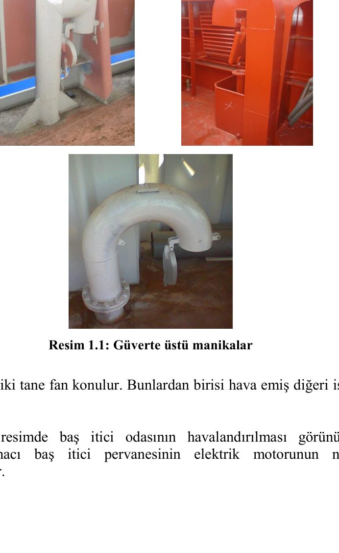 Güverte üstü manikalar