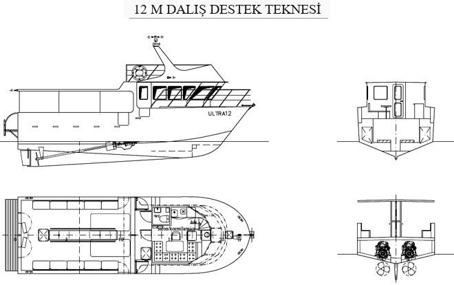 12 m dalış destek teknesi