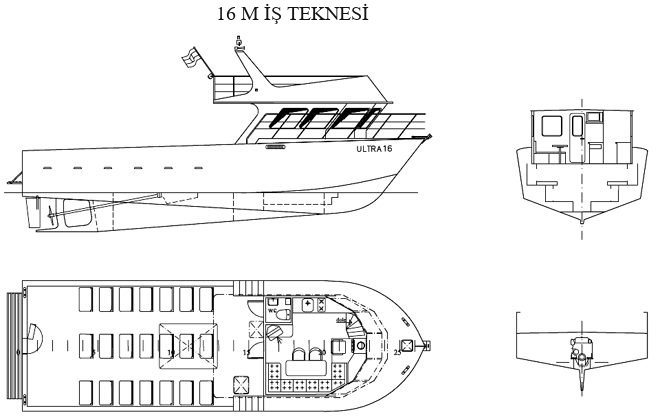 16 m iş teknesi